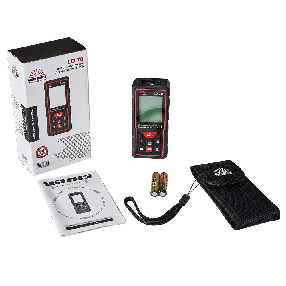 Лазерний далекомір Vitals Professional LD 70, 0,05–70 м, фото 1