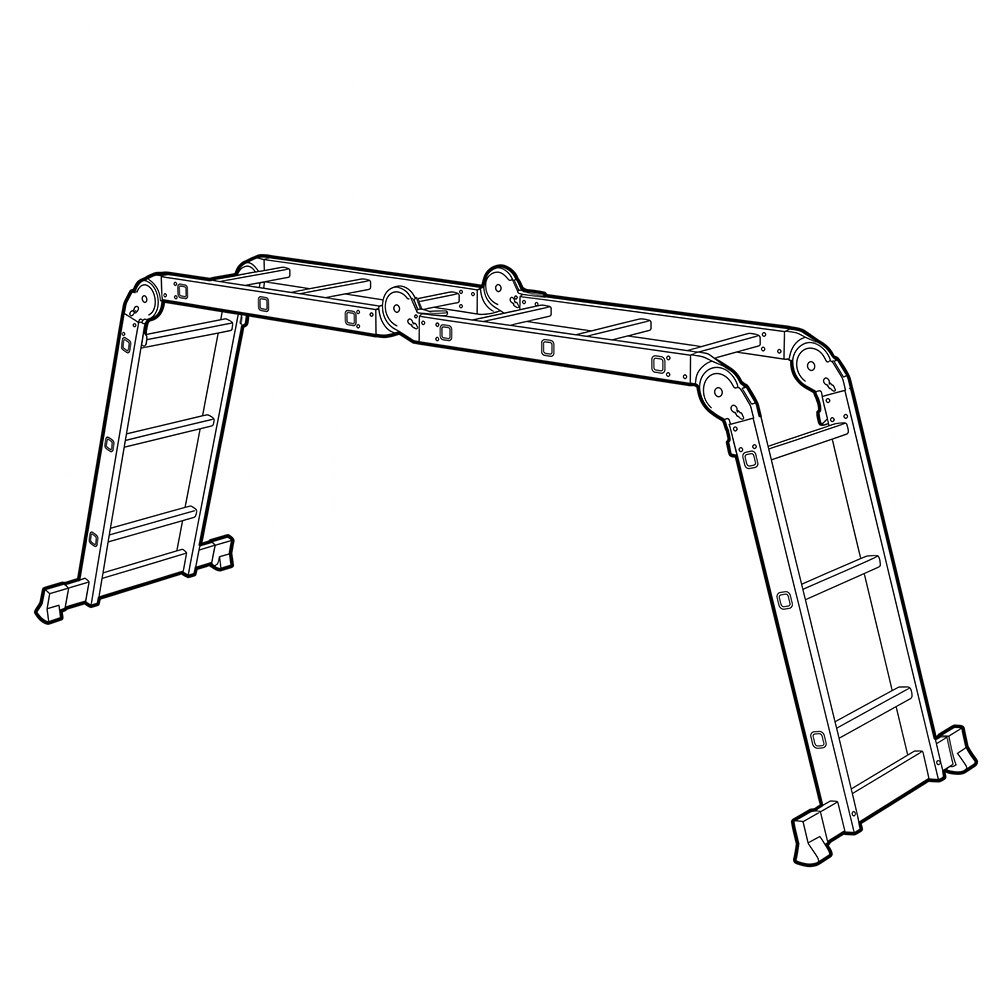 Алюминиевая шарнирная лестница Vitals Ml 1403y, до 3,37 м, фото 1