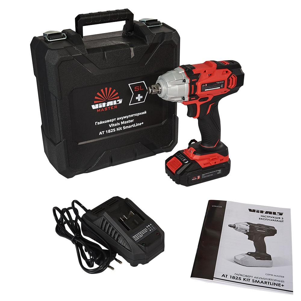 Гайковерт Vitals Master AT 1825 Kit SmartLine+, 250 Н·м, АКБ 2 А·год, фото 1
