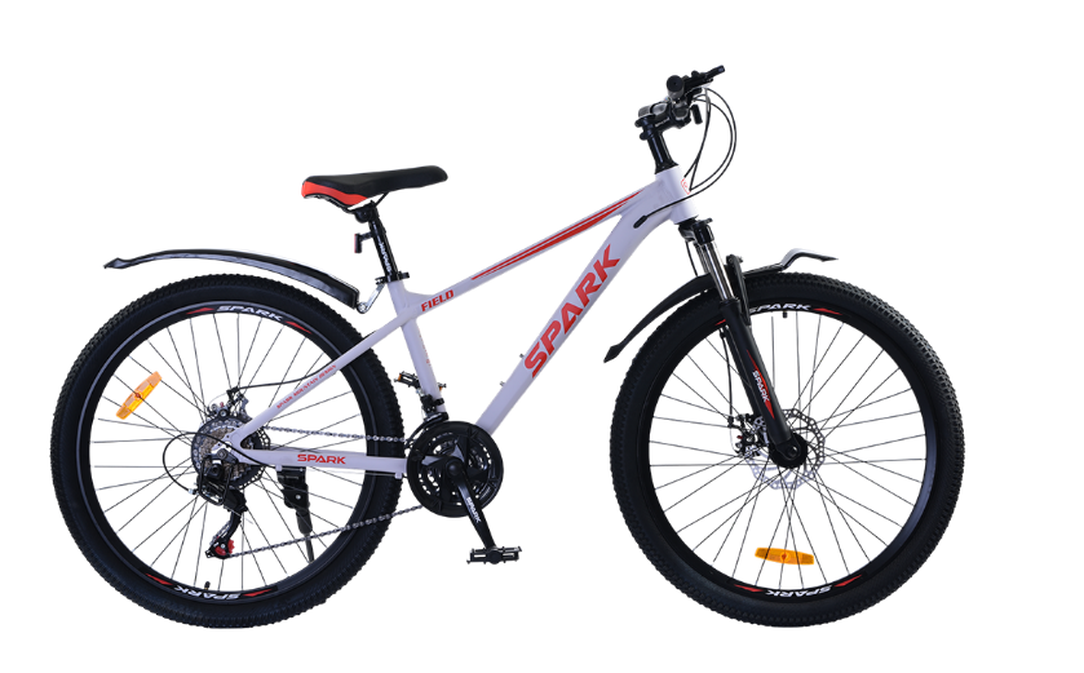 Велосипед SPARK FIELD 26″, алюмінієва рама 15″, білий матовий, фото 1